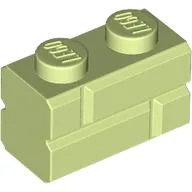Brick Special 1 x 2 with Masonry Brick Profile / Yellowish Green