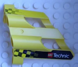 Technic, Panel Fairing # 2 Large Short, Large Holes, Side B with Checkered Flags and LEGO Technic Logo Pattern (Stickers) - Set 8445