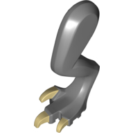 Lego Animal Body Part, Dinosaur, Raptor Leg, Left, with Pin, Tan Claws / Dark Bluish Gray