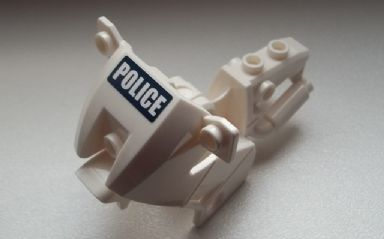 Lego Motorcycle Fairing, City with 'POLICE' White on Dark Blue Background Pattern (Sticker) - Set 60007