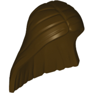 Lego Hair Long and Straight, Center Parted / Dark Brown