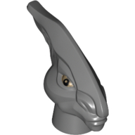 Lego Minifig Head Special, Coleman Trebor Print / Dark Bluish Gray