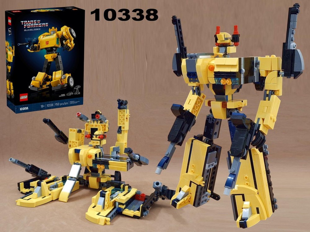 Lego Transformer Metroplex and Sixgun , alternate built of LEGO 10338 Bumblebee
