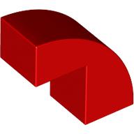 Lego Brick Curved 1 x 2 x 1 2/3 with 1 Cutout / Red