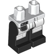 Lego Hips and Black Legs with White Coat Tails, Black Holster print / White