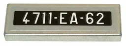 Tile 1 x 3 with License Plate '4711-EA-62' Pattern (Sticker) - Set 76911 / Metallic Silver