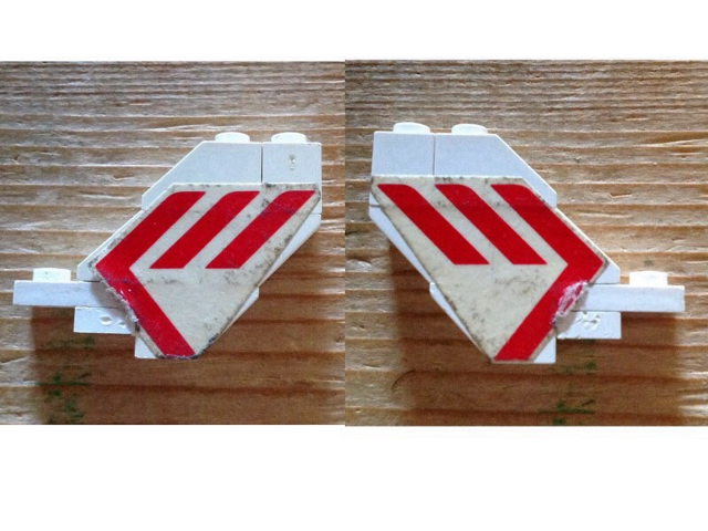 Lego Stickered Assembly 5 x 1 x 3 with Red Martinair Logo Pattern on Both Sides (Stickers) - Set 1610-2