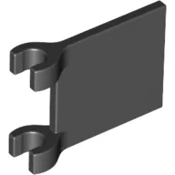 Flag 2 x 2 Square, Flat Clip Edge [Thick Clips] / Black