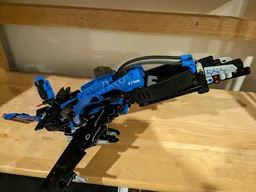 fighter jet, toggleable wings and a stand