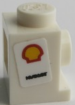 Lego Brick, Modified 1 x 1 with Headlight with Shell Logo Pattern on Both Sides (Stickers) - Set 75879