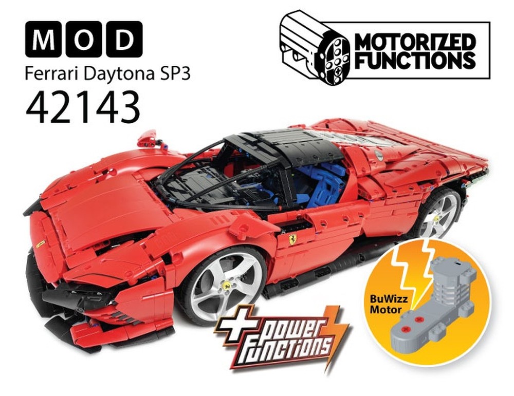 Lego 42143 페라리 Daytona SP3 RC MOD for BuWizz Mortors