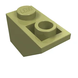 Brick Sloped Inverted 45° 2 x 1 / Olive Green