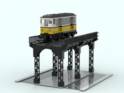 Vintage 1920s Elevated Railway Train Viaduct