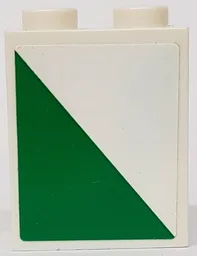 Brick 1 x 2 x 2 with Inside Stud Holder with Green Triangle Pattern Model Right Side (Sticker) - Set 60022
