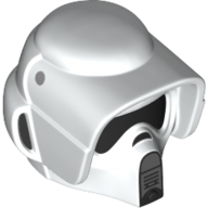 Lego Helmet Scout Trooper, Dual Molded with Black and Light Gray Markings print / White
