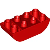 Duplo Brick 2 x 4 Curved Bottom / Red