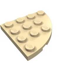 Plate Round Corner 4 x 4 / Tan