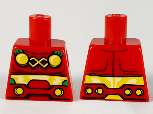 Lego Torso 4 Yellow Circles and Belt Pattern