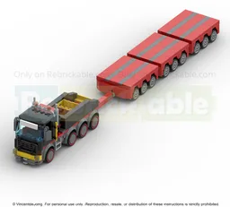 heavy transport truck and modulair trailer