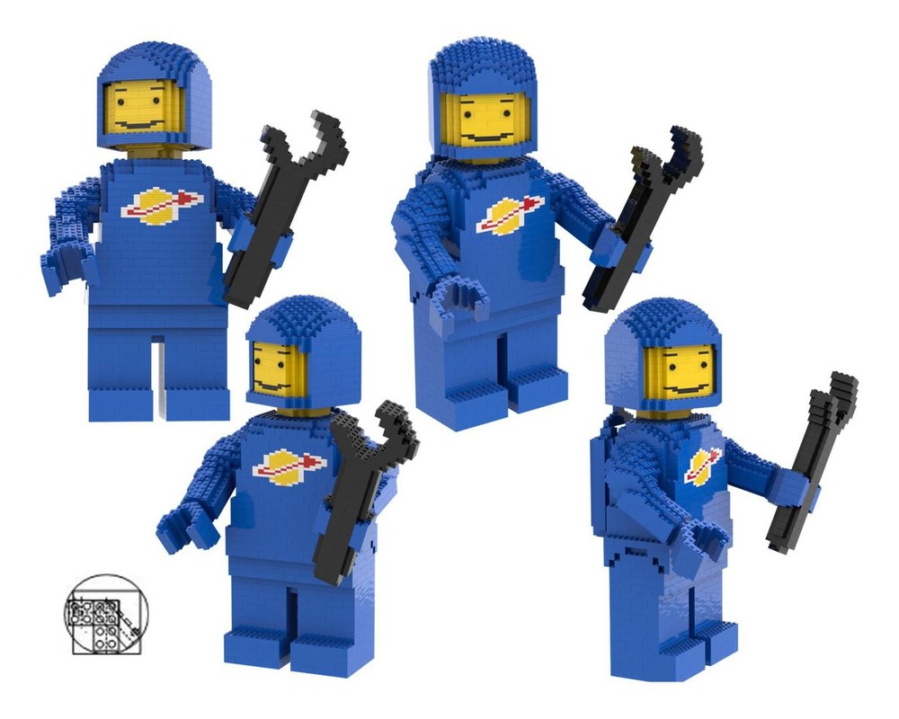 Lego Maxi figure blue space man with spanner wrench + screw drive