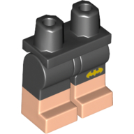 Lego Hips with Black Legs and Light Nougat Boots Pattern with Shorts with Yellow Bat Print / Black