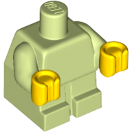 Lego Baby / Toddler Body with Fixed Arms and Yellow Hands / Yellowish Green