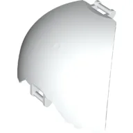 Panel Curved, Quarter, with Bars at Each End / White