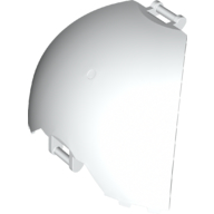 Lego Panel Curved, Quarter, with Bars at Each End / White