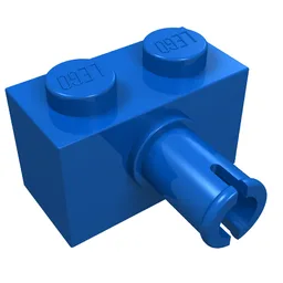 Brick Special 1 x 2 with Pin / Blue