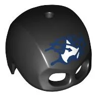 Helmet / Mask, Top Hole (Captain America) with White 'A, on Dark Blue Field, Venomized Print / Black