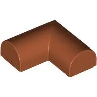 Brick Curved 2 x 2 x 2/3 Double, Corner, No Studs / Dark Orange