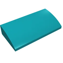 Brick Curved 2 x 4 x 2/3 No Studs, with Bottom Tubes / Dark Turquoise