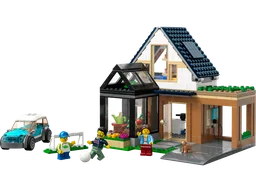 Family House and Electric Car