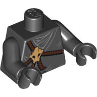 Lego Torso Robe, Brown Rope, Gold Medallion and Black Undershirt Print, Black Arms and Hands / Black