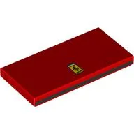 Tile 2 x 4 with Ferrari Logo, Black Side Print / Red