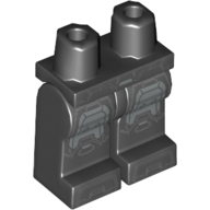 Lego Hips and Black Legs with Light Bluish Gray Armor Plates Print / Black