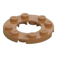 Plate Round 4 x 4 with 2 x 2 Round Opening / Medium Nougat