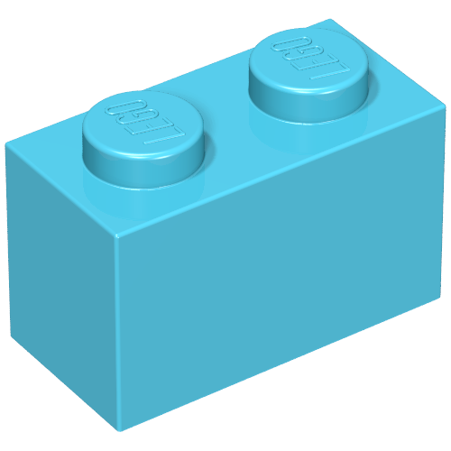 Lego Brick 1 x 2 / Maersk Blue