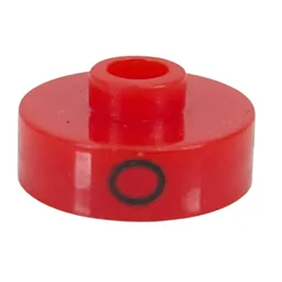 Pen Bead, Round Short, Flat Edge with 'O', 'V', 'B' Print / Red