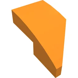 Brick Wedged, Curved 2 x 1 with Stud Notch Left / Orange