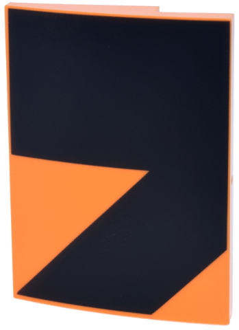 Lego Slope, Curved 3 x 4 x 2/3 with Black Angled Shape Pattern