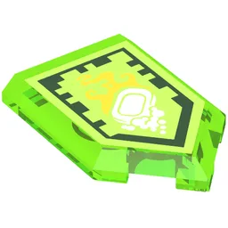 Tile Special 2 x 3 Pentagonal with Nexo Power Shield Print - Out of Soap / Trans-Bright Green