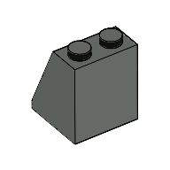 Lego Brick Sloped 65° 2 x 2 x 2 Smooth without Bottom Tube / Dark Gray
