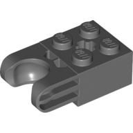 Lego Technic Brick Special 2 x 2 with Ball Socket Wide and Axle Hole, No Arm Holes / Dark Bluish Gray