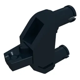 Hinge 1 x 3 Triangle with Two Pins, 1 Locking Finger, Round Pin Holes / Black