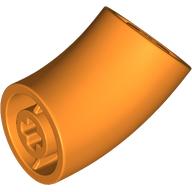 Lego Brick Round 2 x 2 D. Tube with 45° Elbow and Axle Holes (Crossholes) at Each End [SHORT] / Orange