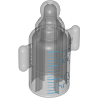 Lego Duplo Baby Bottle with Baby Elephants and Scale Lines Print / Trans-Clear