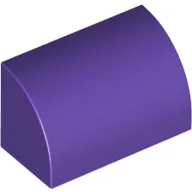 Brick Curved 1 x 2 x 1 No Studs / Dark Purple