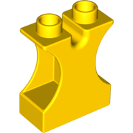 Lego Duplo Brick 1 x 2 x 2 with Side Cutouts and Channel in Top / Yellow