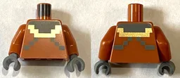 Torso Pixelated Dark Bluish Gray and Gold Diver Suit Pattern / Dark Orange Arms / Dark Bluish Gray Hands